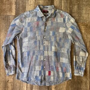 Rodd & Gunn 100% Linen Coromandel Sports Fit Button Up Shirt Men XL Italy